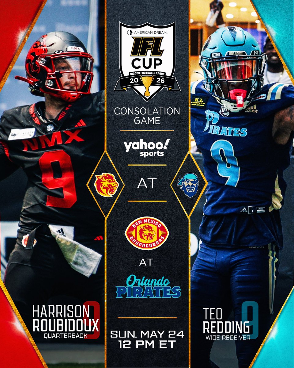 IndoorFL's tweet photo. IFL Cup Sunday starts with the Consolation Game at @AmericanDream. 🏆  

The @NMChupacabras and @OrlPirates hit the field first to close out their inaugural IFL Cup run.  

🖥️ @YahooSports
🕛 12 PM ET https://t.co/bzgU79pdAE