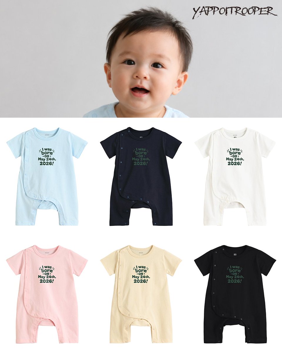 poymen39's tweet photo. 今日のBirthday Colorは、サイプレスグリーン(Cypress Green)

MyBirthday / 【ベビー】カバーオール 2026年5月24日生まれ
#paintory #paintoryで販売中
https://t.co/5Rp4qsoSFi

#MyBirthday #BornMay24th #5月24日生まれ #2026 #Baby #yappoitrooper
2026-05-24 https://t.co/SWkIxLKlOa