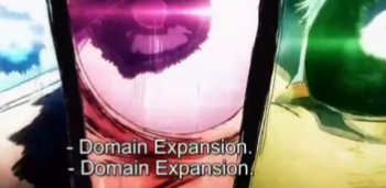 eggless_topper's tweet photo. the reason why "Domain Expansion." is only written twice in the subtitles is actually because yuta does NOT have a domain!!! https://t.co/dEfPfEKPsd