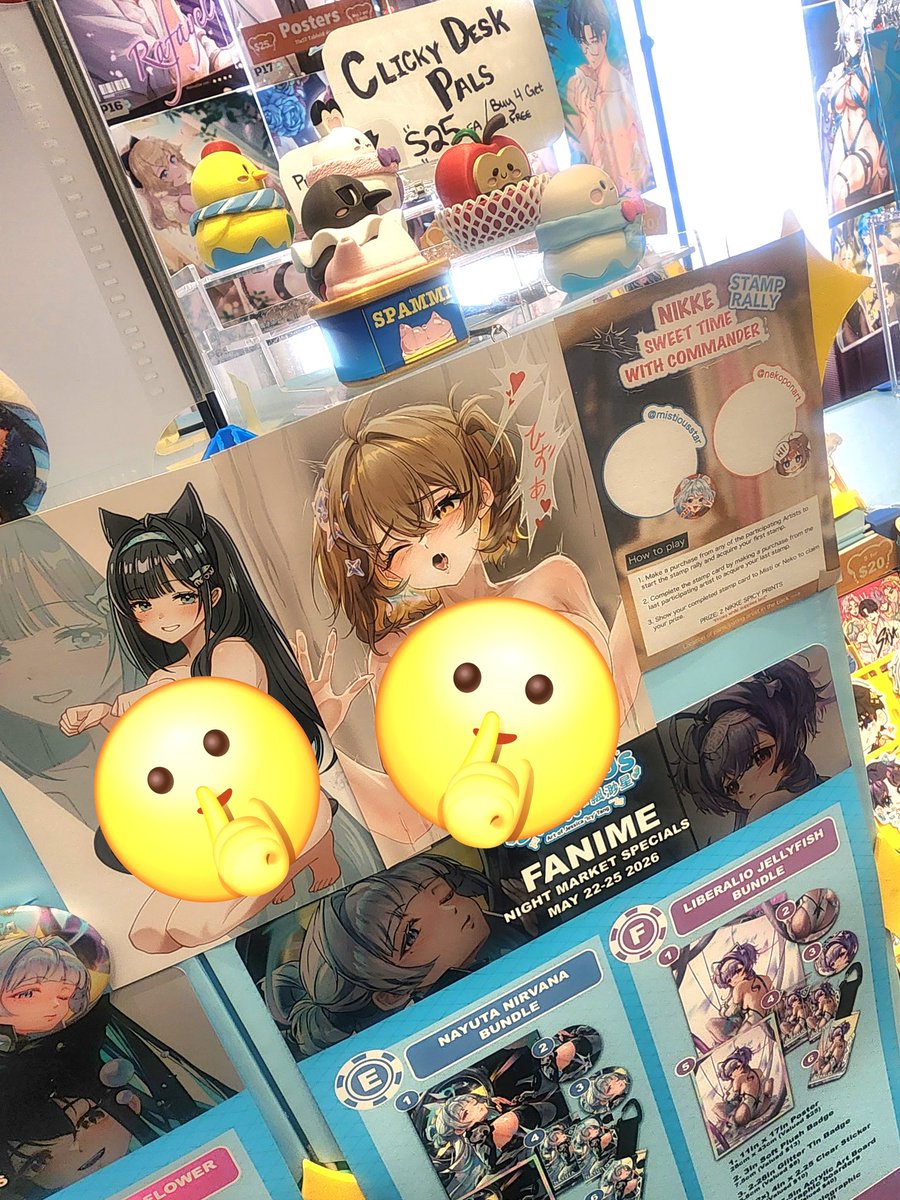 MistiousStar's tweet photo. We have 15 prize packs left of NIKKE Sweet Time with Commander find @missnekopon and I at #fanime Night Market. See you today from 6pm-1am! https://t.co/mNzphfplCx