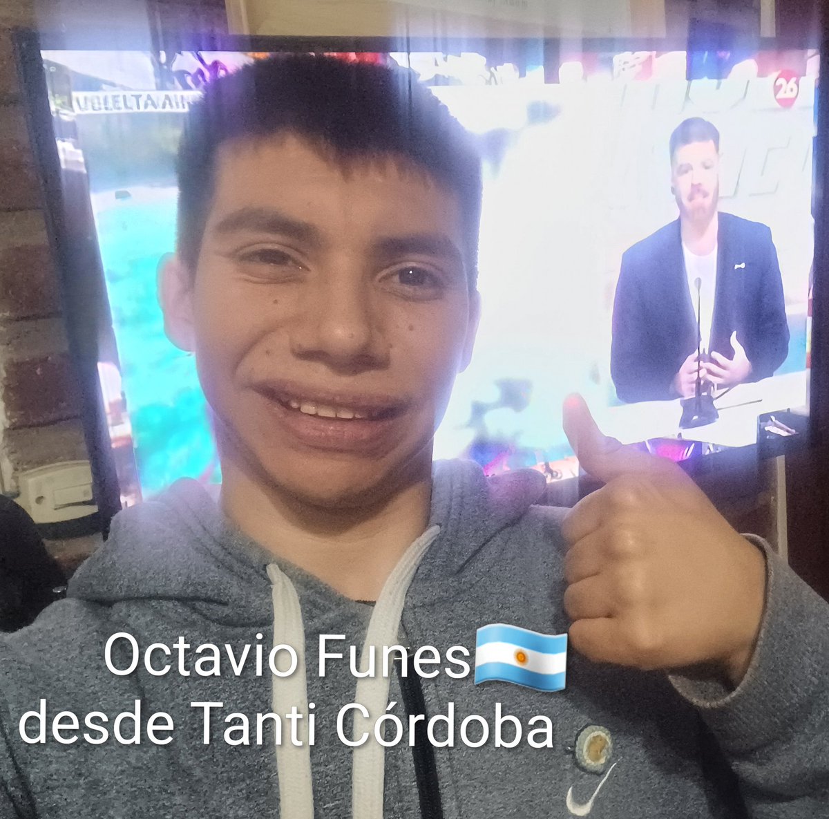 OctavioFunes14's tweet photo. #lasimagenesmasespectaculares hola buenas noches @fedevillarbruno saludos a mi mamá que está de viaje a mi familia y toda la gente de punta alta desde Tanti Córdoba @canal26noticias https://t.co/qalU2E3SkT