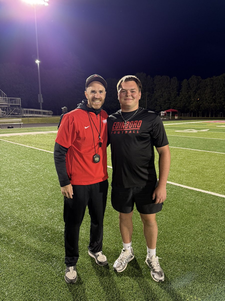 DamianLutton's tweet photo. So grateful to receive my first official offer from Edinboro University! Thank you to the coaches for giving me this opportunity! @CoachCrandall @Coach_CraigDL @WesternBeaverFB https://t.co/9cl8nAsd8b