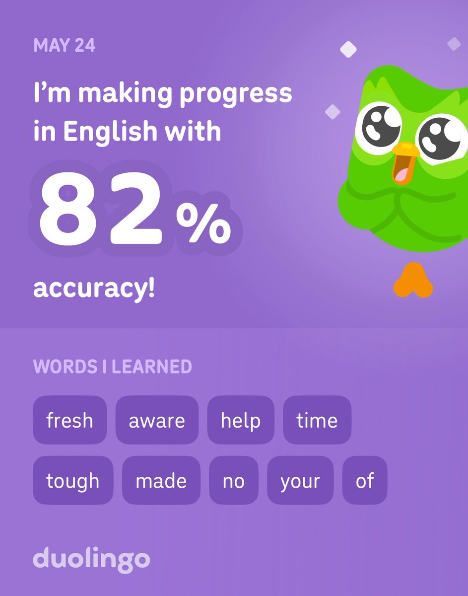 BatbayarK's tweet photo. I’m learning English on Duolingo! It’s free, fun, and effective. https://t.co/8ZnCa2fzWb