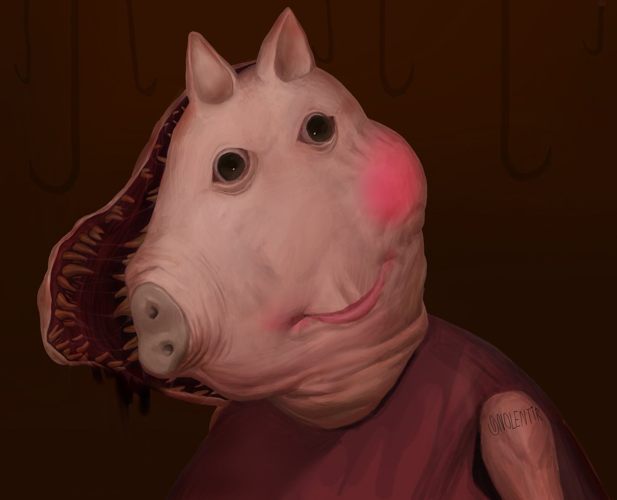 Nolentir's tweet photo. Peppa Pork #horrorart https://t.co/UTjVpNPfYS