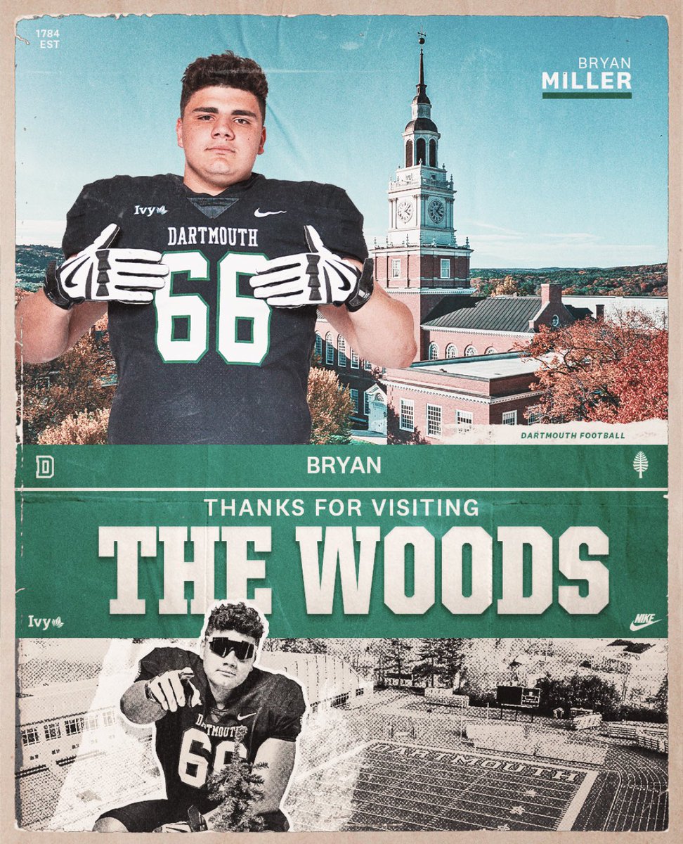 BryanMiller66's tweet photo. Thank you to @DartmouthFTBL  for the wonderful visit and their hospitality. Special thanks to the players and the coaching staff for making me feel like I was a part of the team.

@PrepRedzone 
@PrepRedzoneMD 
@coachkeithclark 
@Coach_McCorkle 
@CoachShaneMonty 
@georgiedigital 
@FATboysOLine