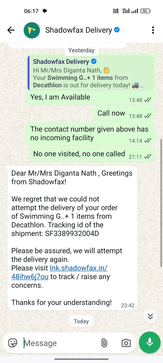 digunath's tweet photo. Thank you for giving such robust experience @shadowfax_in @Decathlon https://t.co/diUjYRiwWx