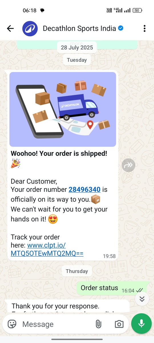 digunath's tweet photo. Thank you for giving such robust experience @shadowfax_in @Decathlon https://t.co/diUjYRiwWx