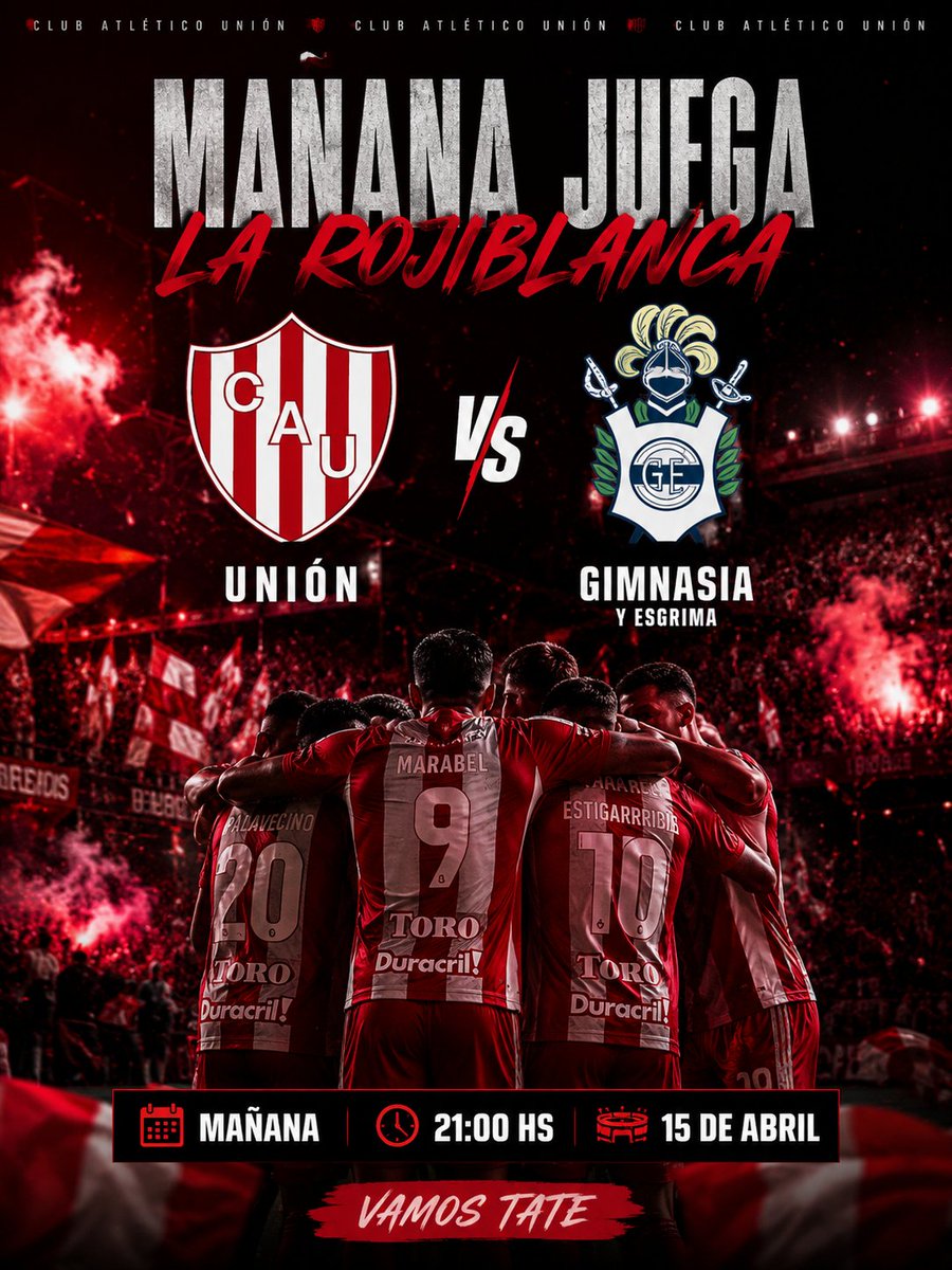 CAUnionSantaFe's tweet photo. Mañana vuelve a jugar la Rojiblanca. ❤️🤍🔥

Otra noche en el 15, otra batalla que tenemos que ganar juntos.
Con garra, corazón y el aguante de toda la gente. ⚽

Vamos Unión, mañana dejamos el alma en la cancha.

#Unión #VamosTate #Rojiblanca https://t.co/WhpJhC4qf7