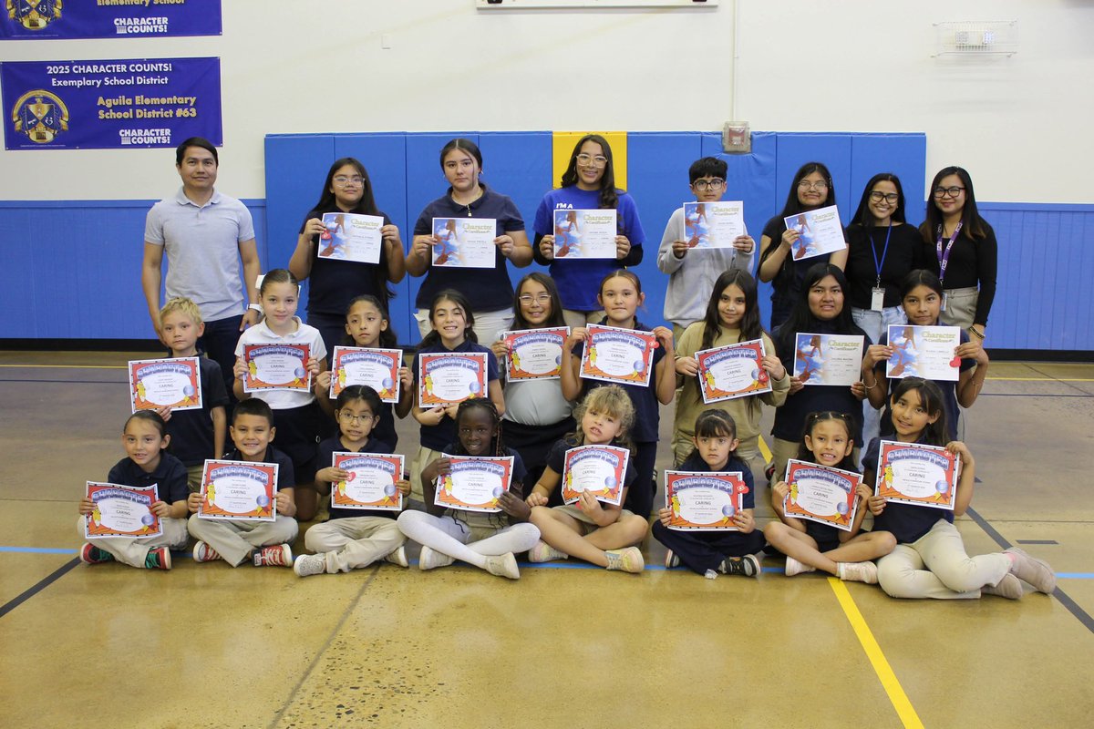 AESD63's tweet photo. 🌟 Last Thursday, we hosted our Honors Assembly to recognize our hardworking students. We are so proud of our Honor Roll achievers, Perfect Attendance standouts, Character Award winners, and our Spelling Bee champs!  We also swore in our brand-new Student Leadership Team. 💙💛🦅 https://t.co/DZoRZHLBRR