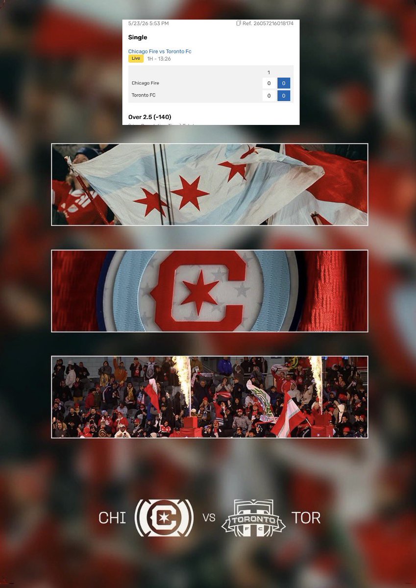 yonnybets's tweet photo. 5/23: MLS‼️⚽️  🇺🇸
 
LIVE BET:🚨 
•Chicago Fire vs Toronto o2.5- ⏳

🍀📿🙏🏽

#GamblingX https://t.co/iDrBhwKdMZ