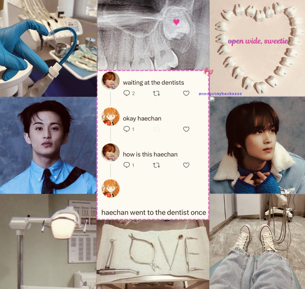 neogotmybackzzz's tweet photo. open wide, sweetie ⋆.🦷. ݁𝜗𝜚. ݁₊
#markhyuck/#mahae fic

⟡ romcom, 4k (oneshot)
⟡ hot dentist! mk
⟡ shy patient! hc
⟡ meet-cute, crushes
⟡ wisdom teeth
⟡ rated T

🔗: https://t.co/OKB5yqf2Y5
(more tags in replies!) https://t.co/76TQXpzc4O