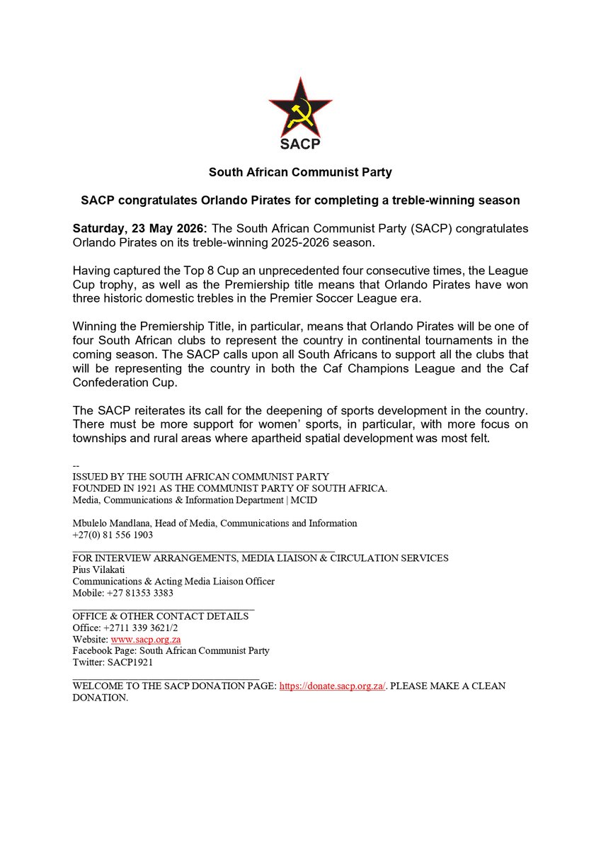 SACP tweet media