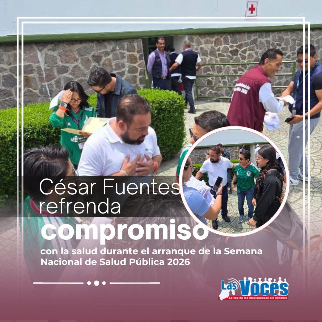 LasVoces_Edomex's tweet photo. 🩺🤝 El Presidente Municipal Cesar Fuentes Dominguez participó en el arranque de la Semana Nacional de Salud Pública 2026, encabezada por la Gobernadora Delfina Gómez Álvarez en Toluca.
#Tonatico #CésarFuentes #SaludPública #DelfinaGómez
https://t.co/0eKBzsNXe7 https://t.co/Fk4NERQMqv
