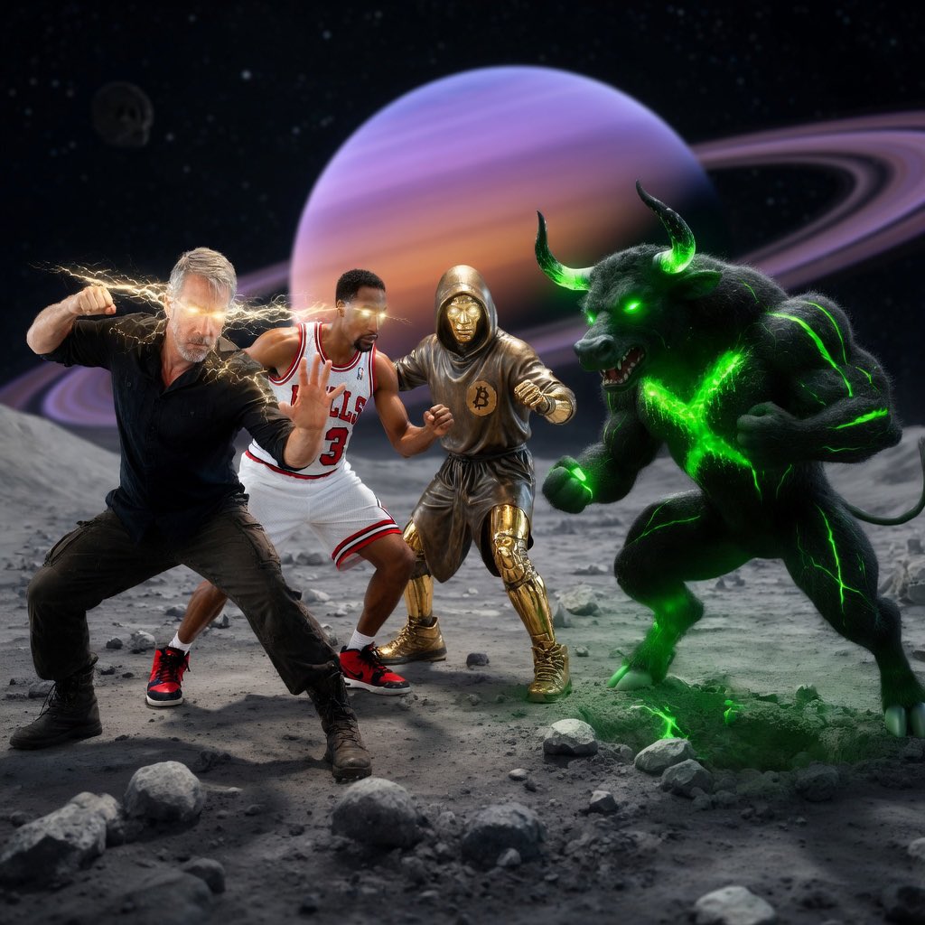 X589XRP's tweet photo. They actually thought they had a chance.
Saylor with his lightning. ⚡️
Pippen with his crossover. 🏀
Satoshi with his fake god energy.
Cute.
The Bull is about to turn this into a slaughter. 🪨🐂
#X589 #XRP vs # #BTC #bitcoinmaxis https://t.co/h3aDVLAuq1