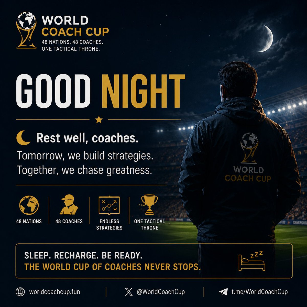 WorldCoachCup's tweet photo. GOOD NIGHT 👋 $COACH https://t.co/qrTRBaGjCU