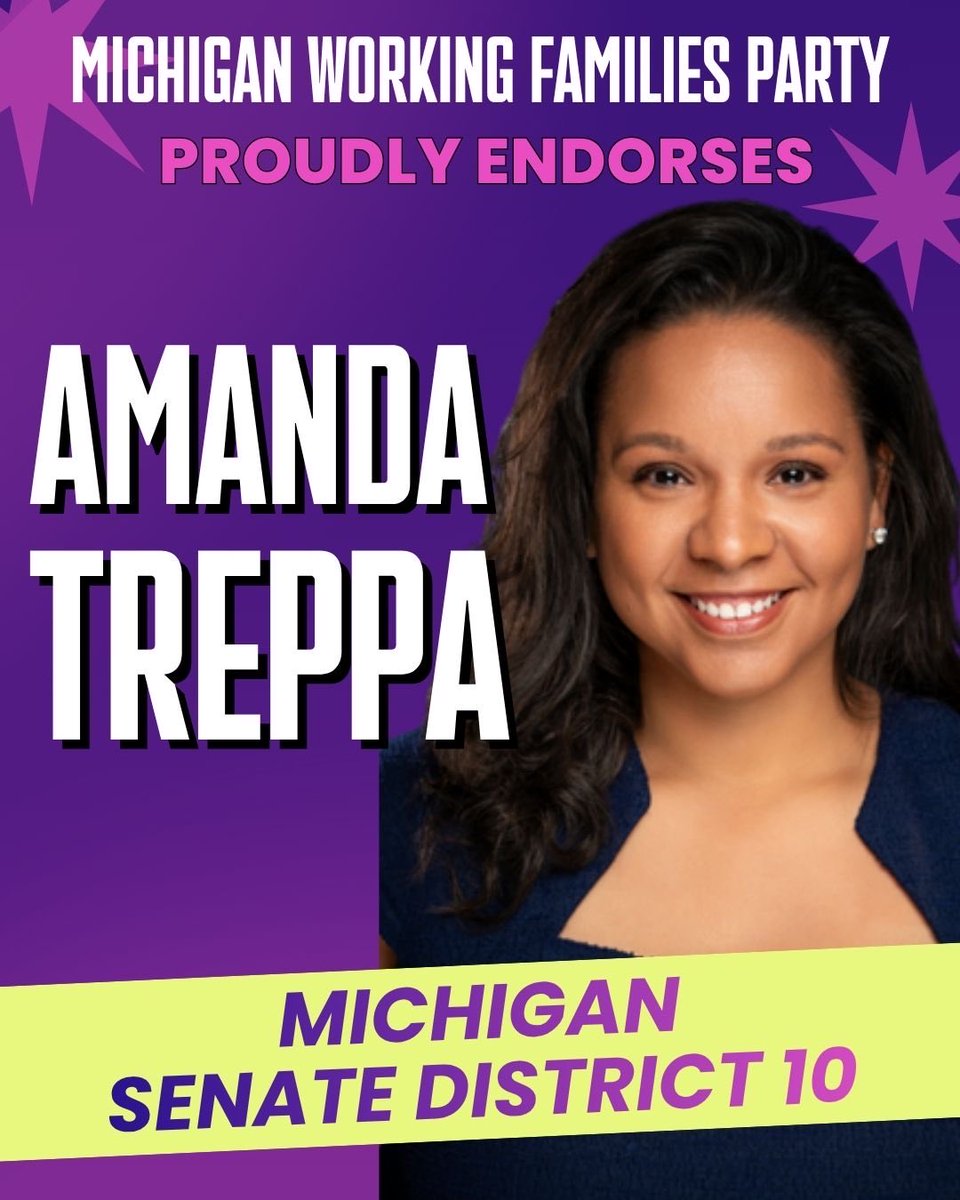 AmandaTreppa's tweet photo. Thank you Michigan @WorkingFamilies let’s get this done 👊🏾 MI State Senate District 10 ✨ https://t.co/LI2AN8xx5j