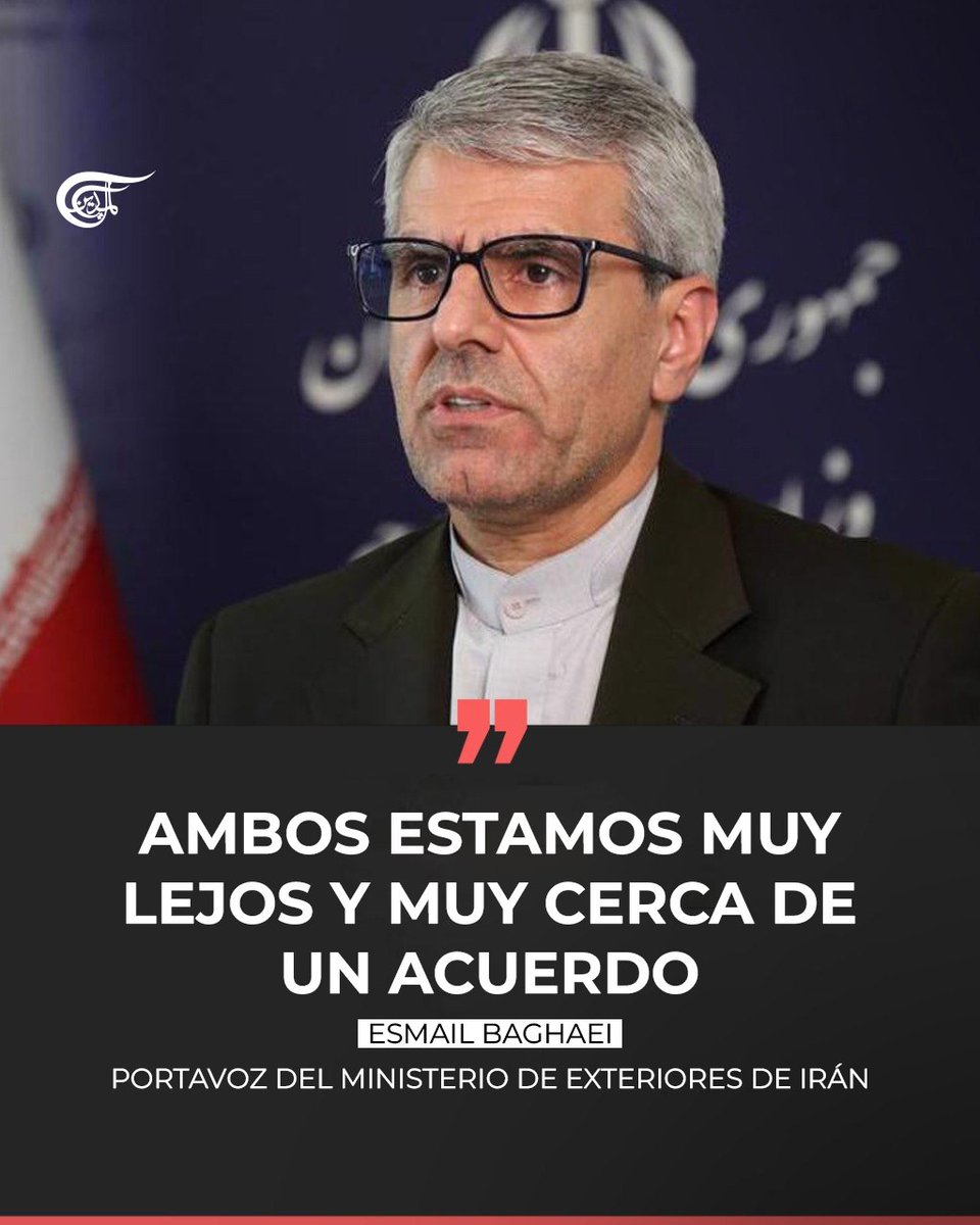 Laura____23's tweet photo. El portavoz del Ministerio de Asuntos Exteriores de Irán, Esmaeil Baghaei, afirmó que Teherán se encuentra en una etapa delicada de sus conversaciones con Estados Unidos, describiendo la situación como "muy lejos y muy cerca" de un acuerdo. https://t.co/lswLfLYp7t