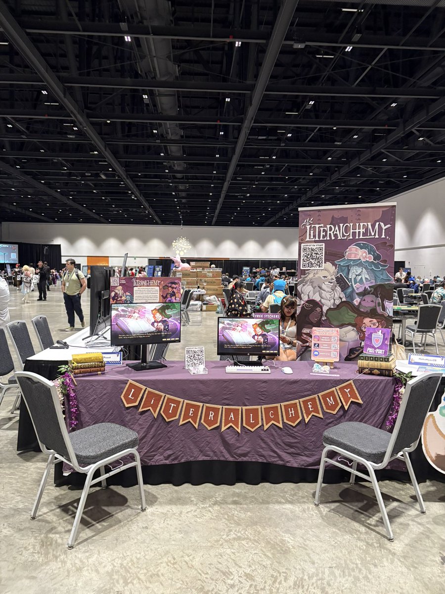 pixelpoxet's tweet photo. If you’re at Fanime this weekend, catch our booth at the Indie Games section of Hall 3! 

We have an early demo of Literalchemy and some free stickers!! 🥰 🌿 https://t.co/YroHfot3y6