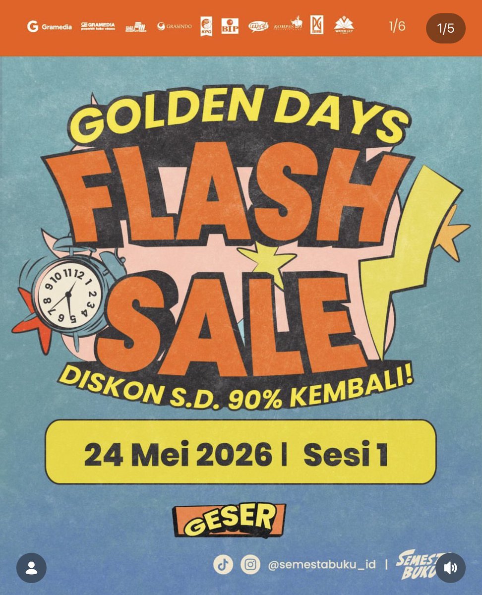 soreoreo's tweet photo. LAST DAY FLASH SALE

Yuk guys hari ini hari terakhir event Semesta Buku dan Flash Sale disc up to 90%‼️

link grup by dm 

tags open jastip semesta buku gramedia surabaya wts wtb wtt wta book #zonauang #zonajajan https://t.co/7cUxbgQVdL