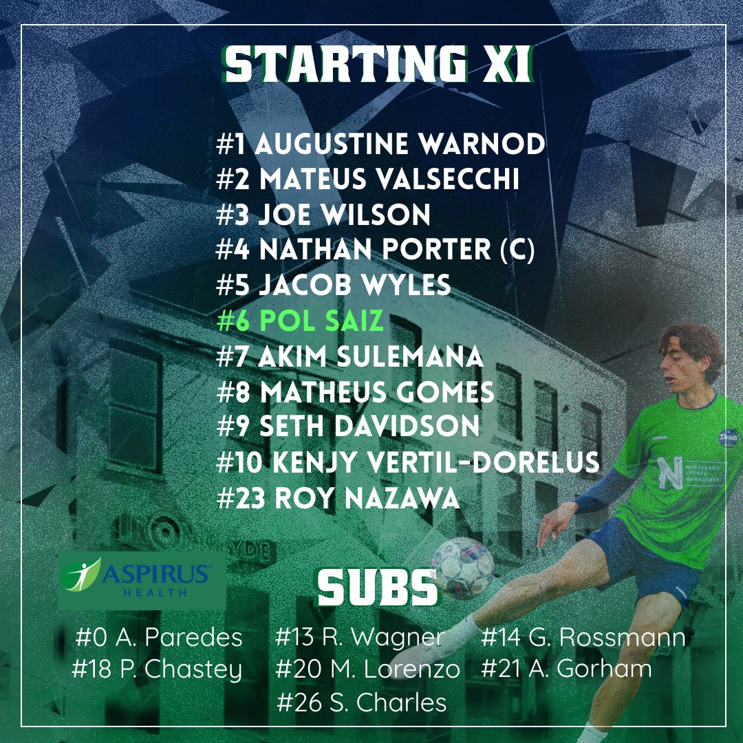 DuluthFC's tweet photo. Your starting 11 vs Siouxland ⚓️ https://t.co/u8SgoN8o1Q