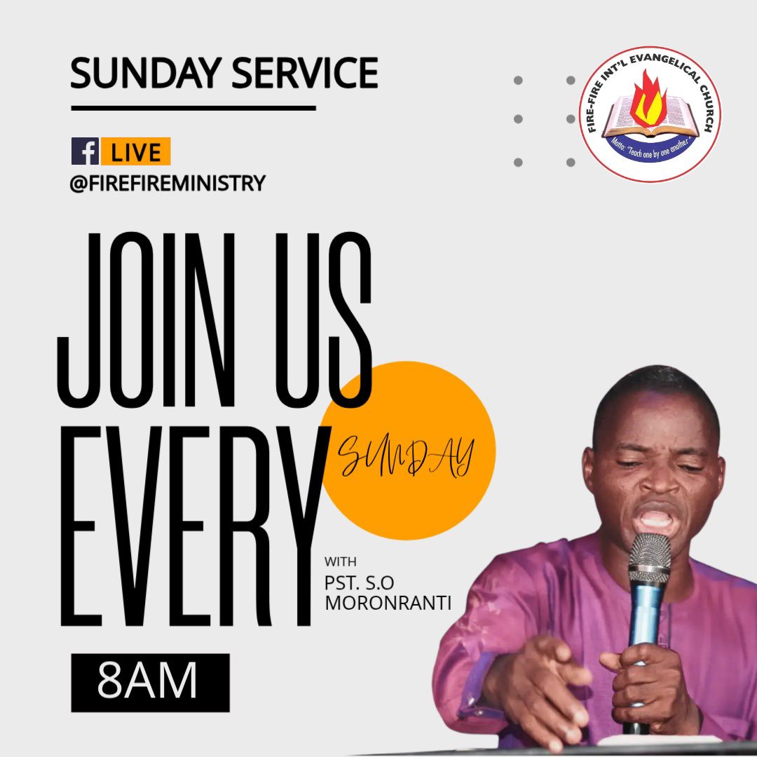 FireFireMin's tweet photo. 🔥 Join us tomorrow! 🙏 

Tune in for an inspiring message from Pastor S.O Moronranti. 

💖 Share with friends and family! 

#SundayVibes #FaithCommunity #FireFireGathering #trendingnow #GOVIRAL https://t.co/mocuGQz8cw