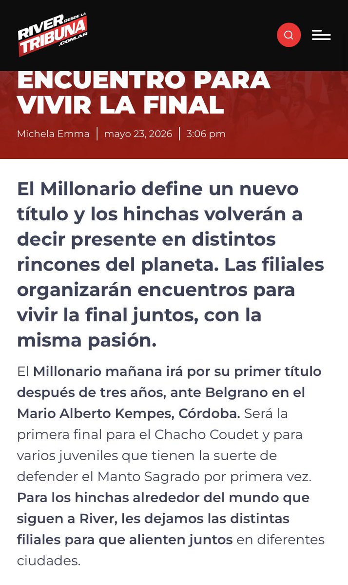RiverPlateBK's tweet photo. Agradecemos a @Riverdlt14 por la mención en la nota sobre los encuentros de las filiales en el exterior!!
🙌🏻🙌🏻🤍❤️🤍👏🏻👏🏻

https://t.co/dGadSiMb2U

#RiverEsMundial #RiverPlateBrooklyn #BrooklynEsDeRiver #RiverEnUSA #RockySiemprePresente https://t.co/YbIpOD6Arl