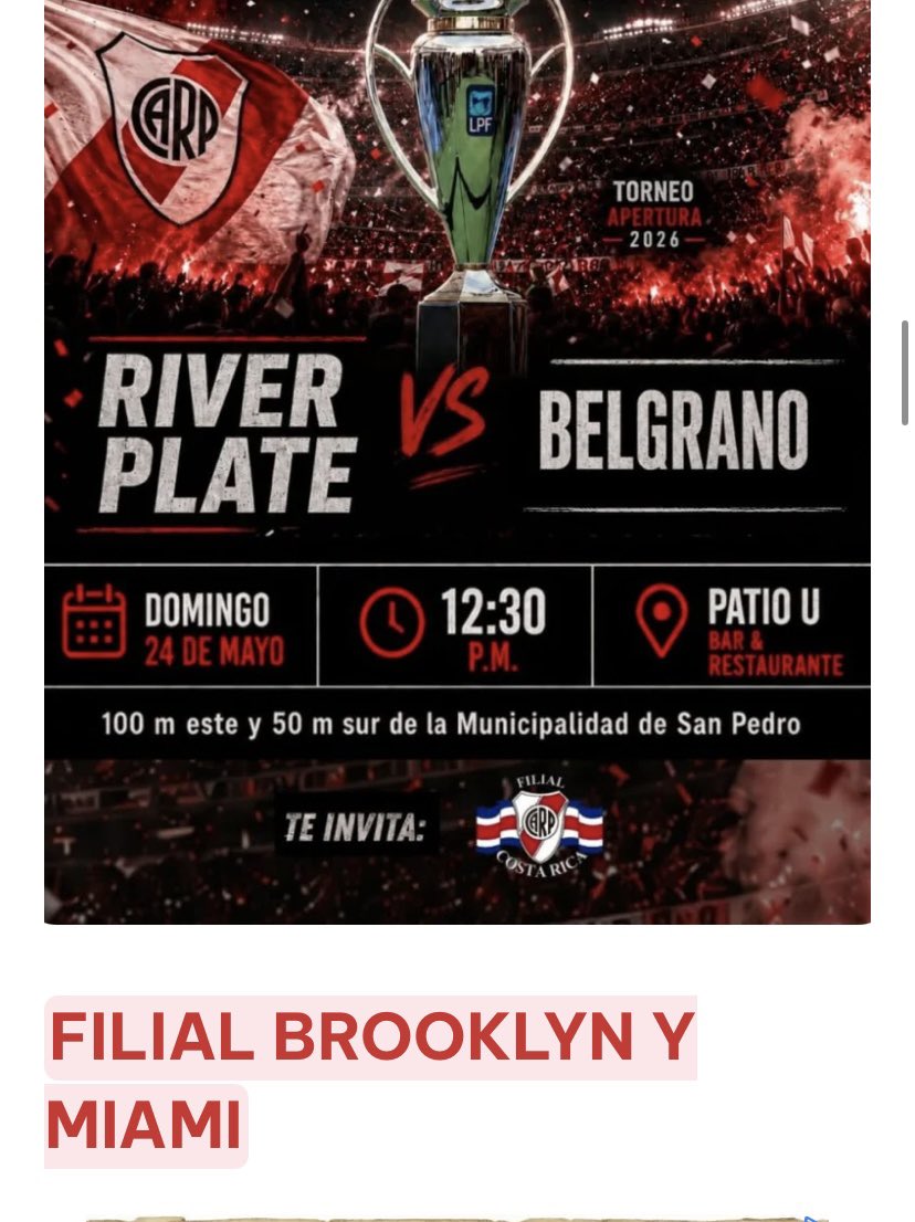 RiverPlateBK's tweet photo. Agradecemos a @Riverdlt14 por la mención en la nota sobre los encuentros de las filiales en el exterior!!
🙌🏻🙌🏻🤍❤️🤍👏🏻👏🏻

https://t.co/dGadSiMb2U

#RiverEsMundial #RiverPlateBrooklyn #BrooklynEsDeRiver #RiverEnUSA #RockySiemprePresente https://t.co/YbIpOD6Arl