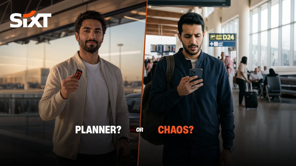 sixt_ksa's tweet photo. Both arrived. One of them was calm about it.
 Which are you? 👇
#SIXT

ناس تشتري الراحة .. وناس أصلا عادي 😂 
قول لنا في التعلیقات انت أي واحد فیھم 
#سیكست https://t.co/0hHMk6ezgN