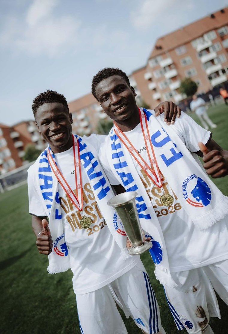 RealDeBanjulFC's tweet photo. Mustapha &amp; Sheikh are Danish U19 Champs 🥰🎉👏🏽!

Join us in congratulating our former star boys, Mustapha Nyassi and Sheikh Sheikh who won their first trophy as they both played a key role in helping Copenhagen to win the Danish U19 League.

Congrats, boys. Keep it up 💪🏽! https://t.co/2GoUEFs5d0