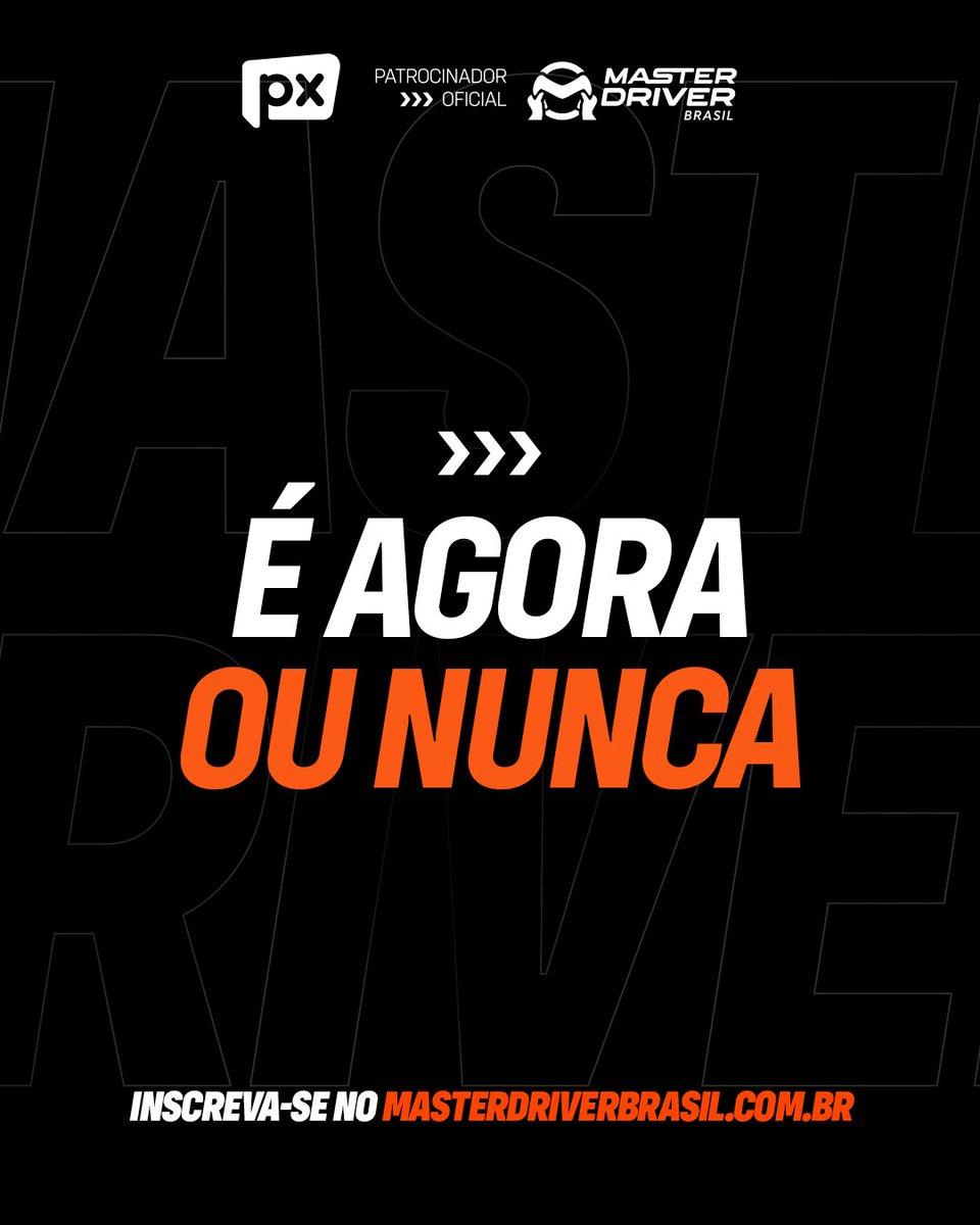 masterdriverbr's tweet photo. É agora ou nunca. Acesse os site e inscreva-se agora mesmo. São os últimos dias para colocar seu nome na disputa pelo meio milhão de reais.

Faça sua inscrição: https://t.co/xkOsQ4vV2u

Aproveite e conheça também a Motorista PX. https://t.co/Aq3AeNN29g