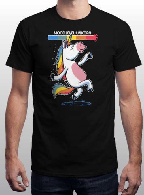 qwertee's tweet photo. "Mood Level Unicorn" is today's tee on https://t.co/LdSWa6Ss6H RePost for a chance at a FREE TEE! https://t.co/771TiUsXQc