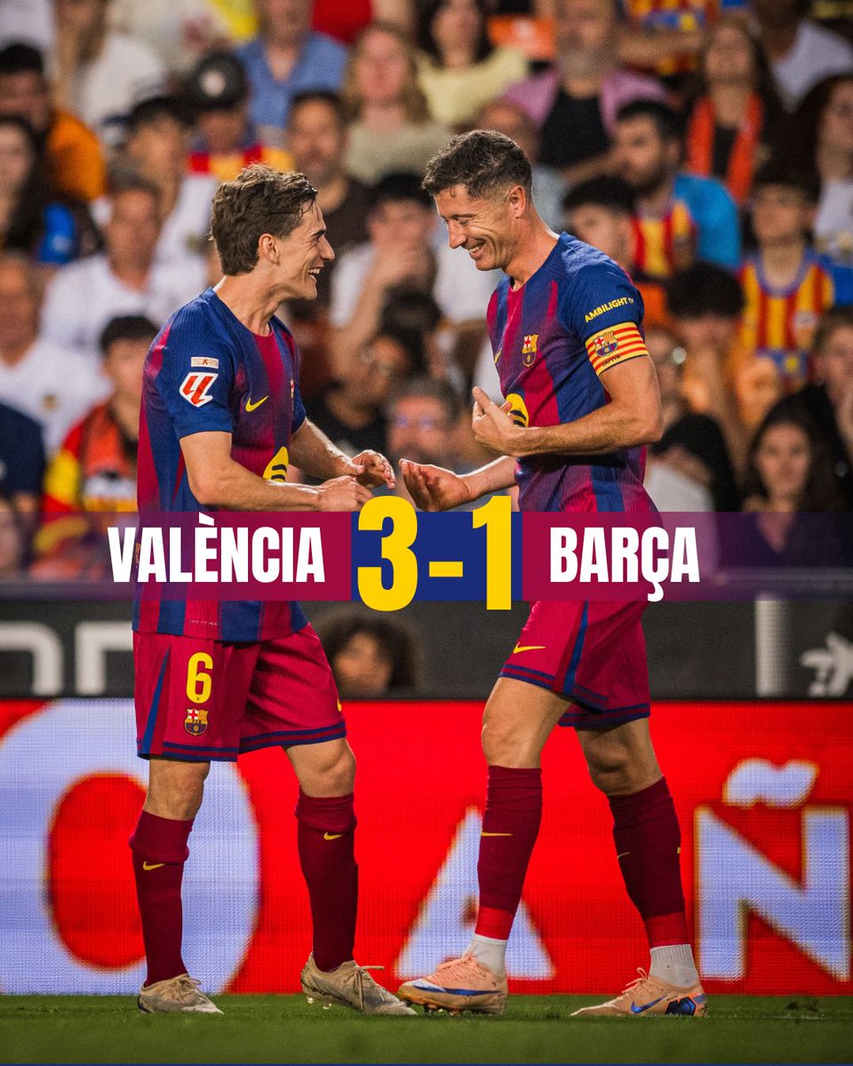 LaTdT's tweet photo. 💙❤️ TORNAREM

El Barça acomiada la temporada perdent a Mestalla, mentre l'Espanyol ha empatat a Cornellà i al Girona no li ha valgut l'empat contra l'Elx i deixa l'equip a segona divisió. Tanquem la Lliga i Lewandowski s'acomiada del Barça amb gol!

https://t.co/U192ogq3Am https://t.co/zopRvcA489