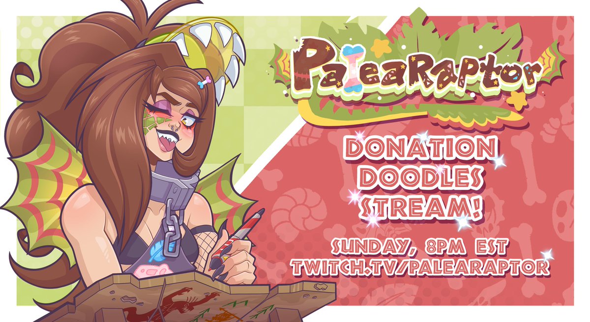 PaleaRaptor's tweet photo. HI EVERYBODY!  

I'm doing a Donation Doodles stream TOMORROW NIGHT at 8PM EST!  I will post prices and examples of my doodles in the replies below! Please consider coming by to support!  🦖✨❤️  

SEE YOU THERE 
♡[ https://t.co/z8Qgl39grJ ]♡ 
#vtuber #JurassicPark #Dinosaur https://t.co/dS3RILUgID