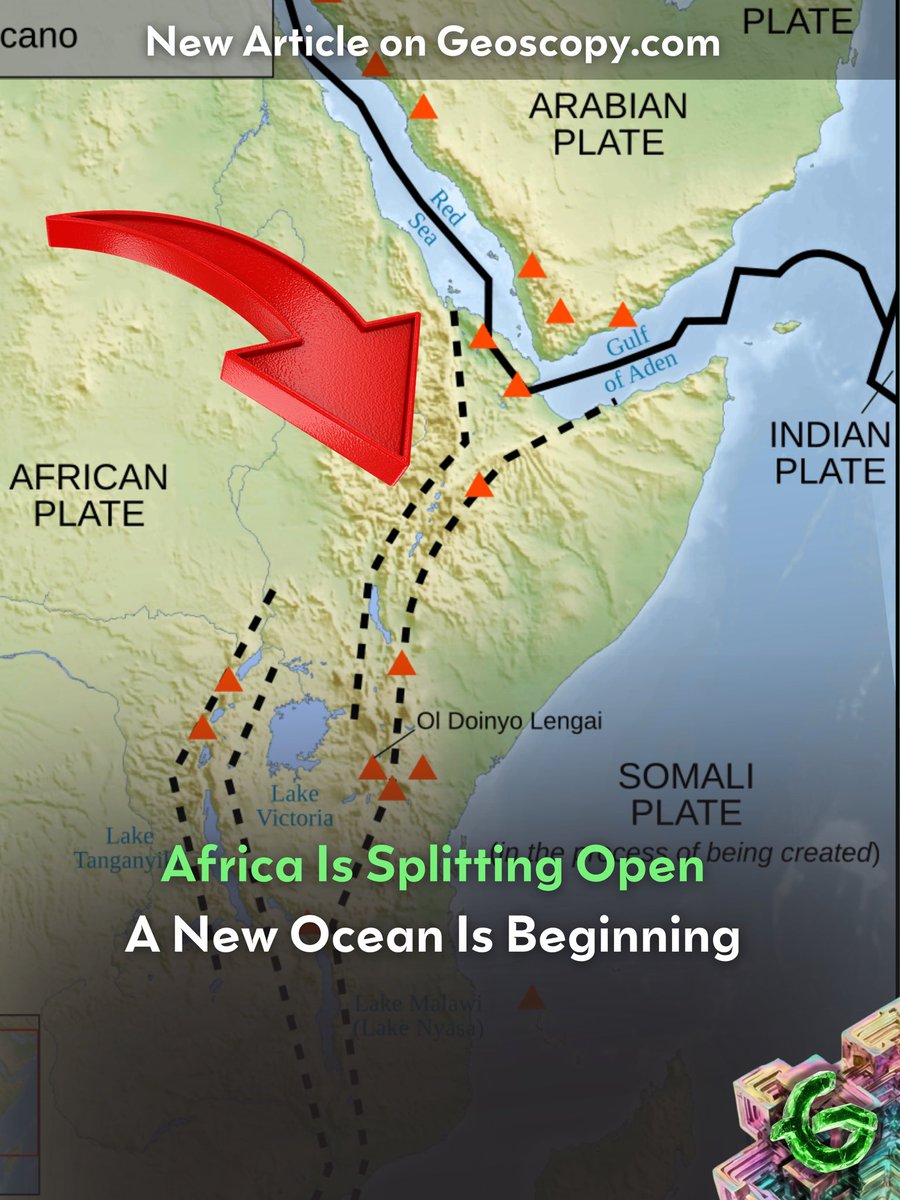 MrGeoscopy's tweet photo. Africa is slowly splitting apart, and the Turkana Rift may be entering one of the final stages before a new ocean is born.

The crust there has thinned dramatically, offering a rare glimpse of continental breakup in action.

Read more on Geoscopy:
https://t.co/MkQlW8xREY

#Geology #EarthScience #PlateTectonics #Africa #Geoscopy