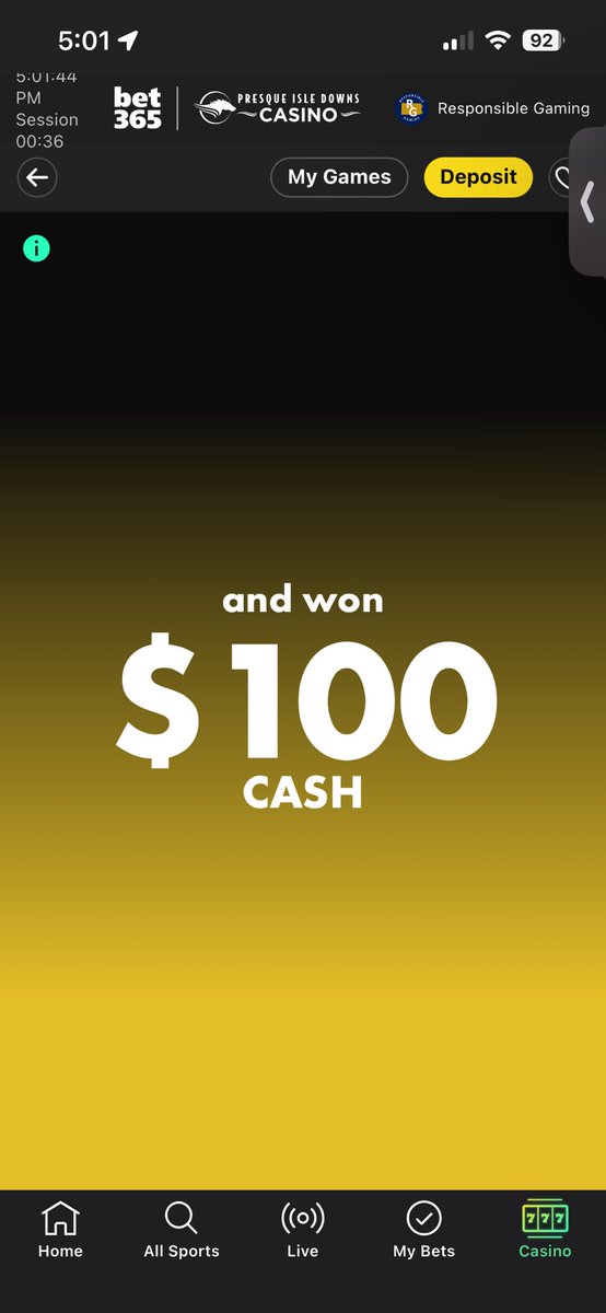 Deezy3501's tweet photo. @bet365 yall have the best weekly free game. just won $100 💙 https://t.co/xqh35jzYPL