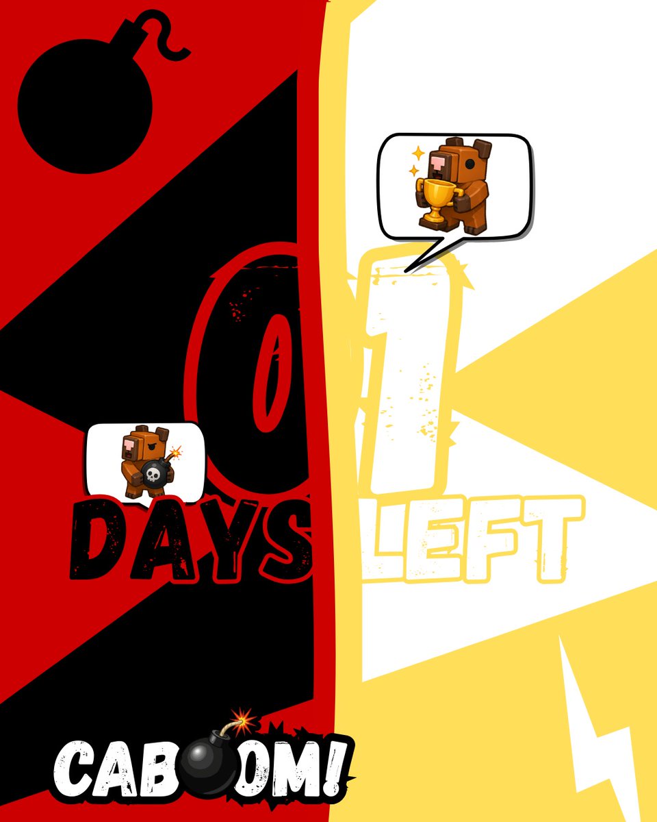 CaboomRoblox's tweet photo. ATTENTION: CABOOM! is very close to launching on @Roblox!💣
Only ONE Day Left!🔥
Get ready to play a chaotic, fun, fast-paced, and lovable game! 😍
Join our Discord and stay updated on the launch!🚀
#Roblox #CABOOM #robloxDev #NewGame https://t.co/eJdqSxvAtH