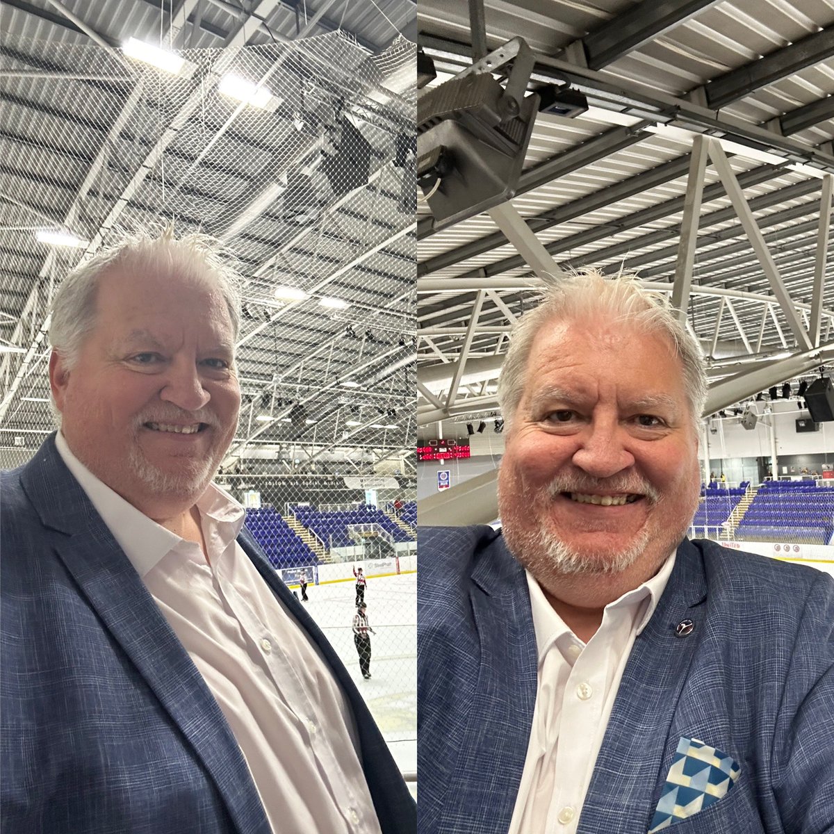 craigsimpson42's tweet photo. 9am vs 10pm. Still bright eyed and bushy tailed. Six games of #wnihl hockey in the books and loads of fab people “meeted and greeted”. First championship games tomorrow, seven total games on the slate. WNIHL finals day one over and out. https://t.co/qYY2EJaabS