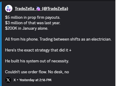 Velillen's tweet photo. So @TradeZella , are you going to repost this and give credit where its due? Or least issue an apology? Or will you just pretend it never happened and you didnt rip off someones story/trade journey and give them zero credit? https://t.co/avFq4TJnkV