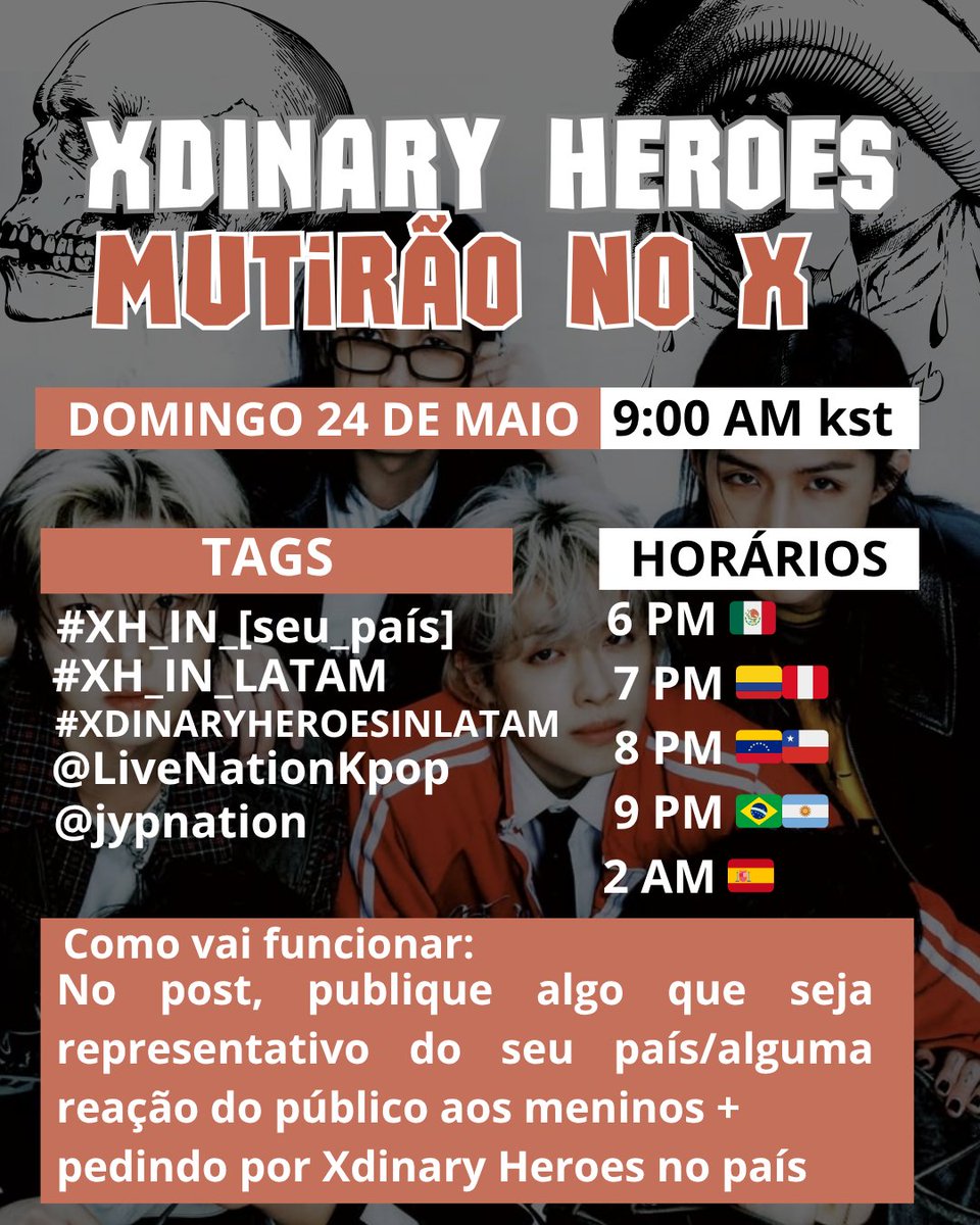 xdinaryharg's tweet photo. ➷ 𝗫𝗗𝗜𝗡𝗔𝗥𝗬 𝗛𝗘𝗥𝗢𝗘𝗦 𝗠𝗔𝗦𝗜𝗩𝗔 

Villains ! Los invitamos a esta masiva donde pediremos por XDINARY HEROES en LATINO AMERICA 

𝟮𝟰/𝟱
 9 PM (🇦🇷🇧🇷)
 7 PM (🇨🇴🇵🇪)
 8 PM (🇻🇪🇨🇱)
 6 PM (🇲🇽)
 2 AM (🇪🇸)

Compartan con sus amigos Villains ! Mientras más seamos mejor ✨️🩵 https://t.co/DU1ifdoWWd