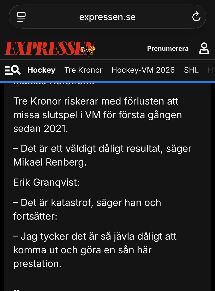 stupetabellen's tweet photo. Så så, söta bror. Det er ingen katastrofe å tape en hockeykamp #2hockey #iihfmensworlds https://t.co/7lHR1uYBbH