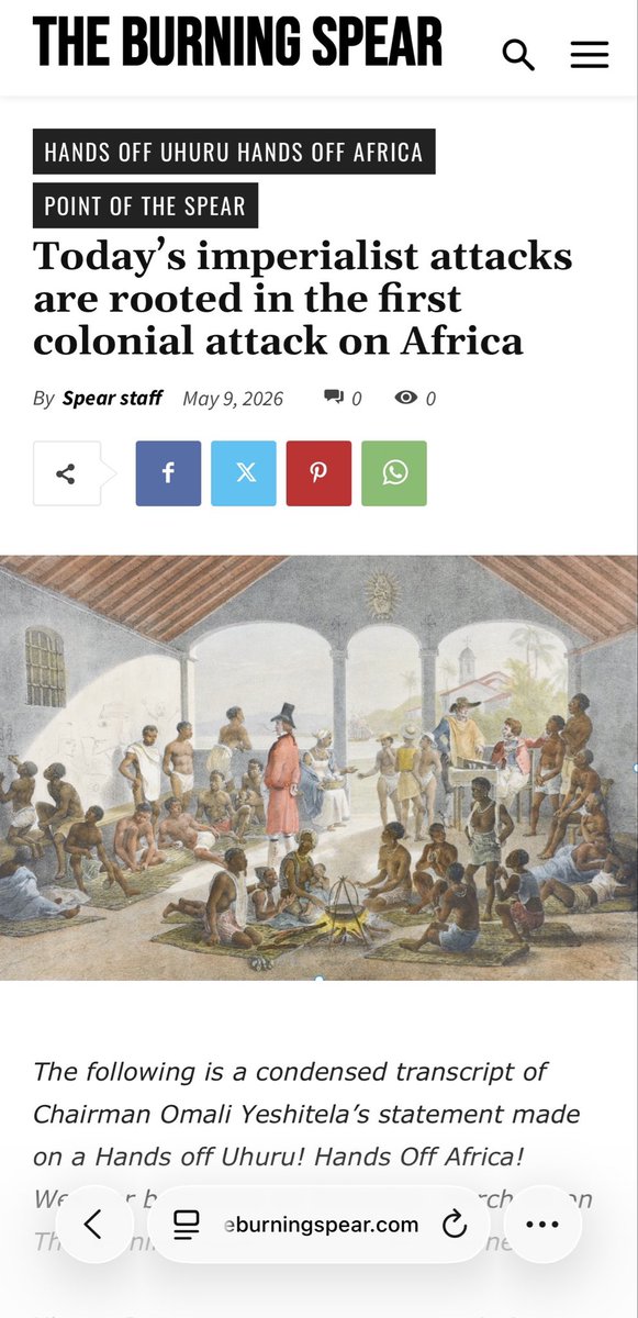 _InPDUM's tweet photo. “Today’s imperialist attacks are rooted in the first colonial attack on #Africa” - https://t.co/eA57tH0bZR #TheBurningSpearNewspaper #VoiceoftheInternationalAfricanRevolution #AfricanInternationalism #Colonialism ✊🏿🔥❤️🖤💚🔥✊🏿 https://t.co/xO0h1AVeX0