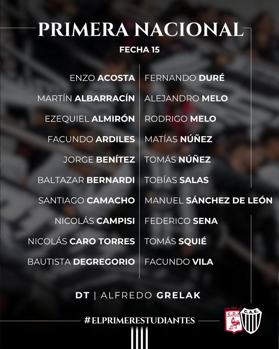 EstudiantesOK's tweet photo. Convocados para visitar a Deportivo Morón ⚽️

#ElPrimerEstudiantes https://t.co/uFnPWH9uNI
