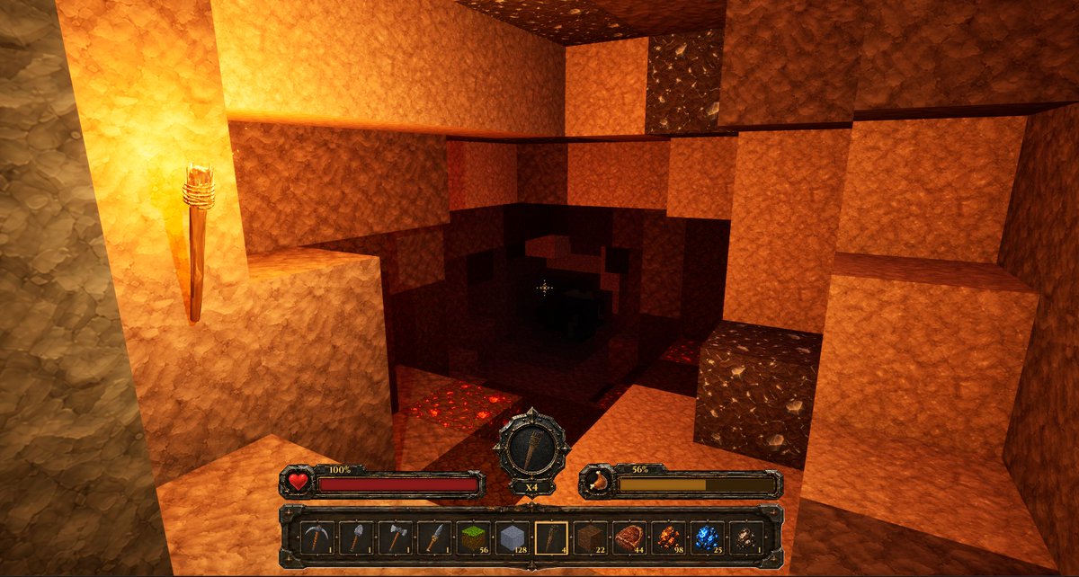 DragonSlayer875's tweet photo. Les torches sont arrivées sur Terryx ! 🔥

Enfin de la lumière dans les grottes sombres. L’ambiance devient vraiment cool avec cet éclairage chaleureux 👀

#Terryx #MinecraftLike #VoxelGame #SurvivalGame #IndieDev #GameDev #UnrealEngine5 https://t.co/Tl1avFp9AF