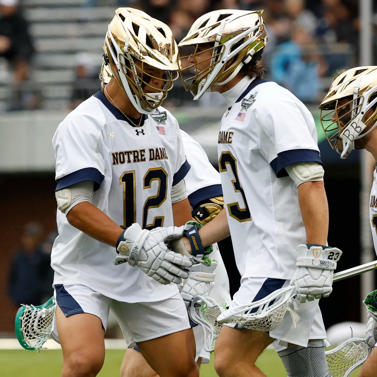 tbhorka's tweet photo. Final: Notre Dame 15, Syracuse 7

The No. 2 Fighting Irish will play for the national championship against No. 1 Princeton.

Josh Yago had a second consecutive seven-point game. Three other Irish scored 2 goals each. Thomas Ricciardelli made 14 saves.

It's on to Monday for ND. https://t.co/8Suz4IvYfL