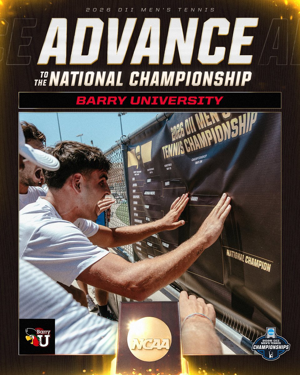 NCAADII's tweet photo. THE BUCS MEAN BUSINESS 😤

NO. 1 @GoBarryBucs SWEEPS NO. 5 CATAWBA 4-0 TO ADVANCE TO THE NATIONAL CHAMPIONSHIP!

#D2MTEN | #MakeItYours https://t.co/Jbdxz3K5nx