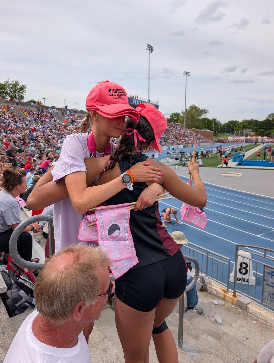 MVGTF1's tweet photo. After a tough sprint medley DQ to start the day, Cali (also 7th in 100) and Evelyn won state titles in the 200 (24.44) and 1500 (4:28.07) to help bring a state championship back to Mount Vernon! Both were new school record times. This team showed incredible heart today. So proud! https://t.co/NpQ8BEntmn
