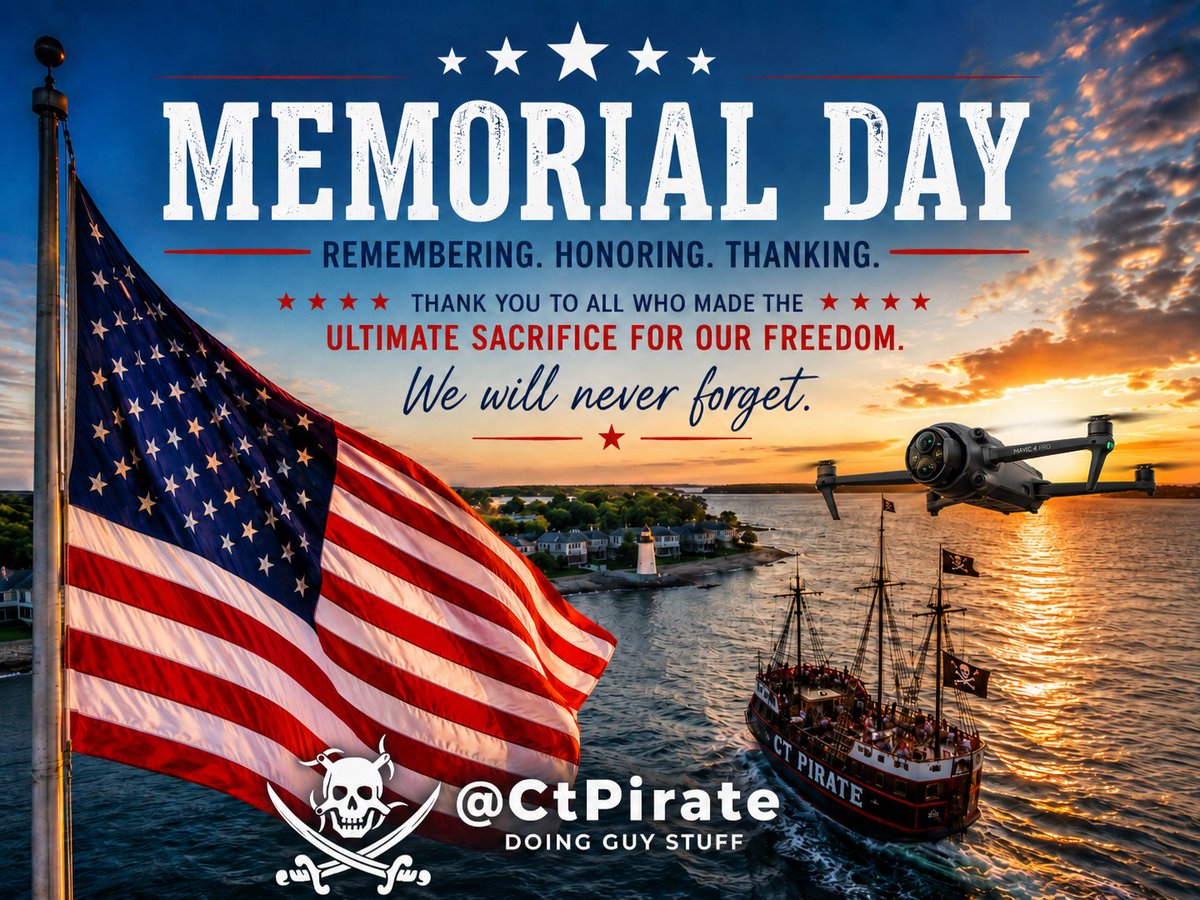 CtFormula's tweet photo. Today we remember, honor, and never forget the brave men and women who made the ultimate sacrifice. Freedom isn’t free, and we fly in their memory.

#MemorialDay #NeverForget #HonorTheFallen #UltimateSacrifice #FreedomIsNotFree #CTPirate #DoingGuyStuff #DroneLife #DJIMavic4Pro #DronePhotography #Patriotic #USA #AmericanFlag #ConnecticutDrone #AerialView #RespectAndHonor