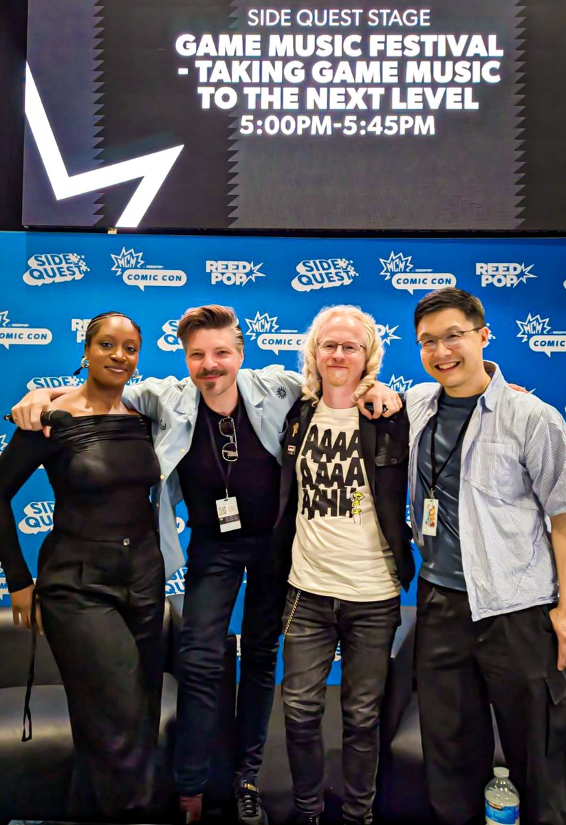 decibel_pr's tweet photo. Really lovely talking game music, emotion and “music with scars” at @MCMComicCon London today 🎶

Awesome sharing the stage with @shay__thompson , Luke Hebblethwaite &amp; @choiby  ahead of @GameMusicFest 2026 kicking off at Royal Festival Hall 6 June with The Infernal Symphony... 🔥 https://t.co/iG5nIzVJJp