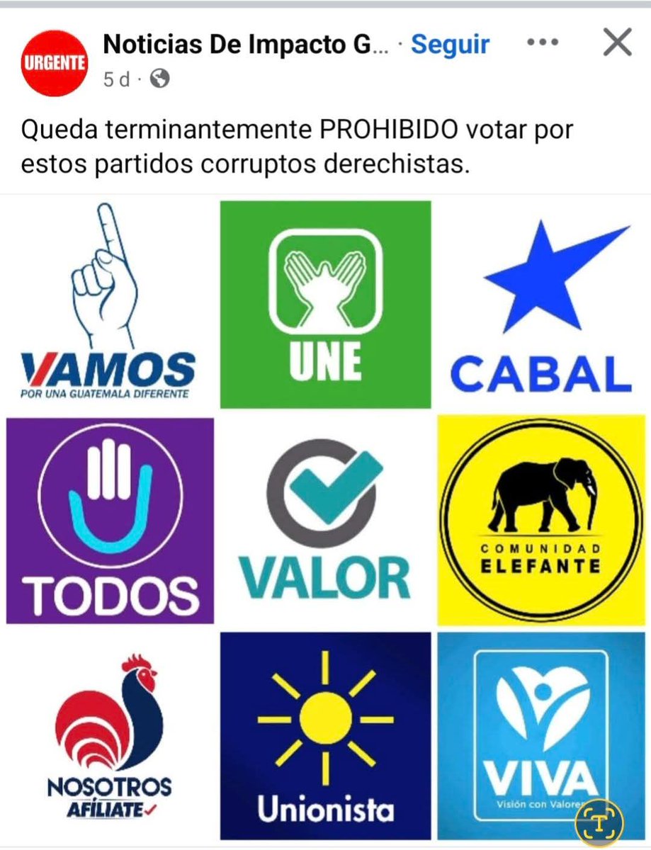 ruano_pine's tweet photo. Estas 9 organizaciones políticas son  responsables del subdesarrollo social de @Guatemala. Son  integrantes del pacto de corruptos y de la alianza golpista. Cogobernaron con Giammattei y Morales. Han sido  obstáculo al gobierno actual. Representan intereses de la oligarquía. https://t.co/4r4i1kGlSC