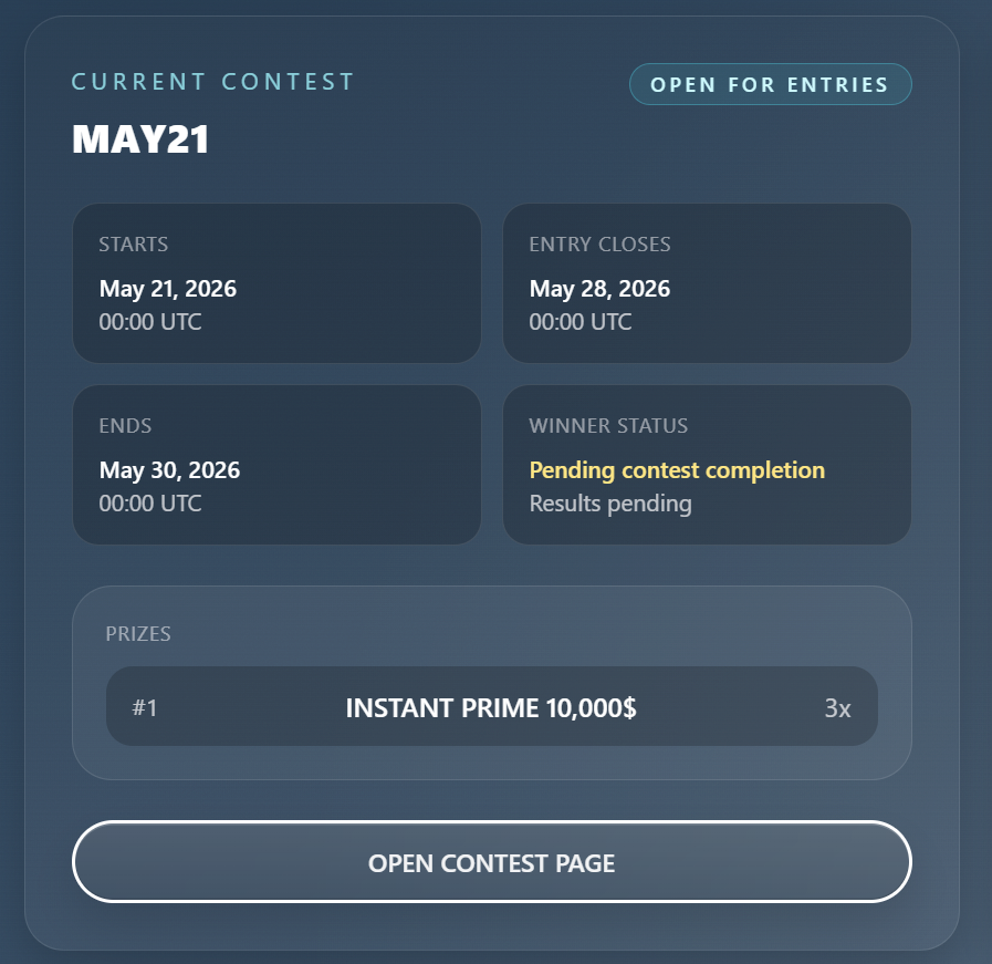 MPropanium's tweet photo. MAY21 Trading Contest is LIVE!🏆

A brand new contest has just dropped and the prizes are serious. Three winners will walk away with $10,000 Instant Prime challenges each.

Entries are open now but won't last forever. Get in before it's too late!

👉https://t.co/XyLj9YTHfo https://t.co/YviWKdBMxc